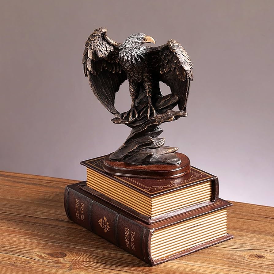 Amazon.co.jp: 鷲の像、鷲の飾り、白頭鷲の置物、ブロンズ樹脂の鷲の