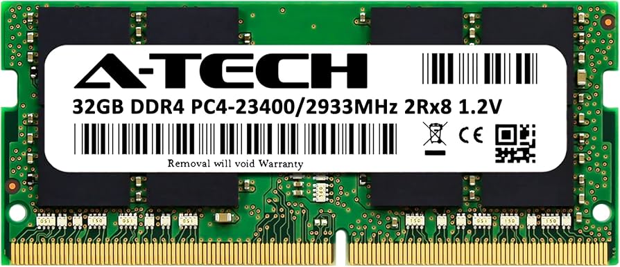 A-Tech 32GB DDR4 2933MHz PC4-23400 (PC4-2933Y) CL21 SODIMM 2Rx8