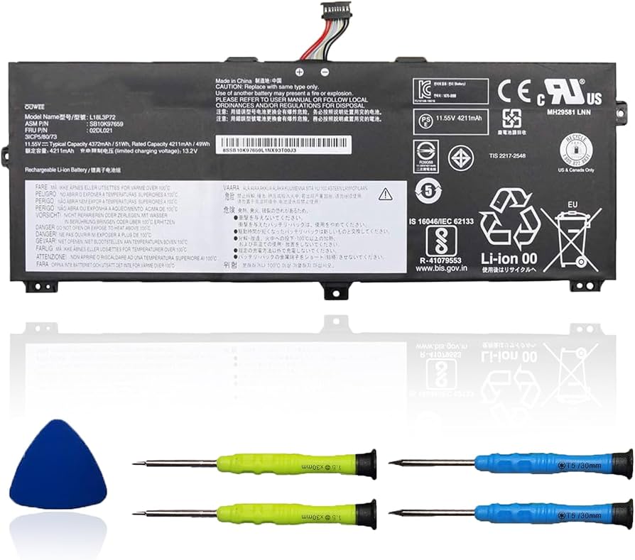Amazon.com: OUWEE L18L3P72 Laptop Battery Compatible with Lenovo