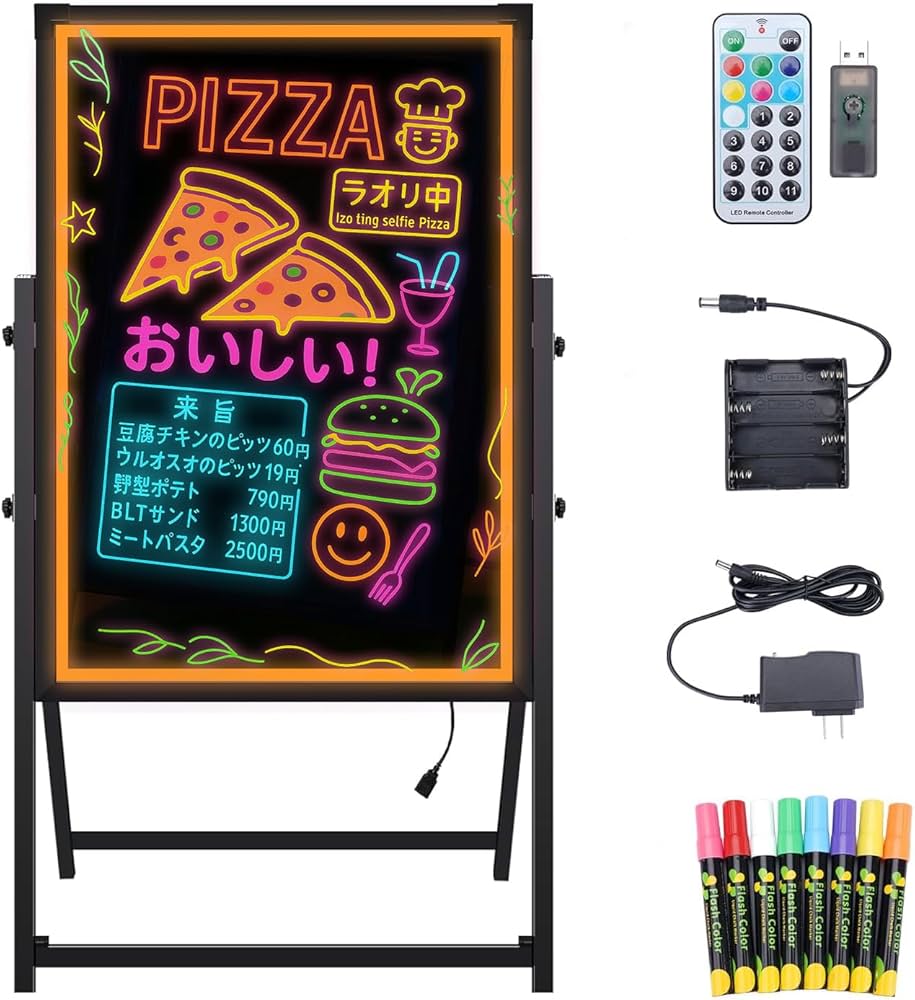Amazon | Snowon 電光掲示板 蛍光板 メニュー立て看板 壁掛け 60x80CM
