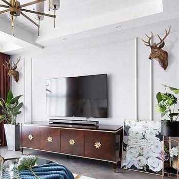 Amazon.co.jp: ZLBYB フェイク剥製動物の頭部壁の装飾、手作りの農家