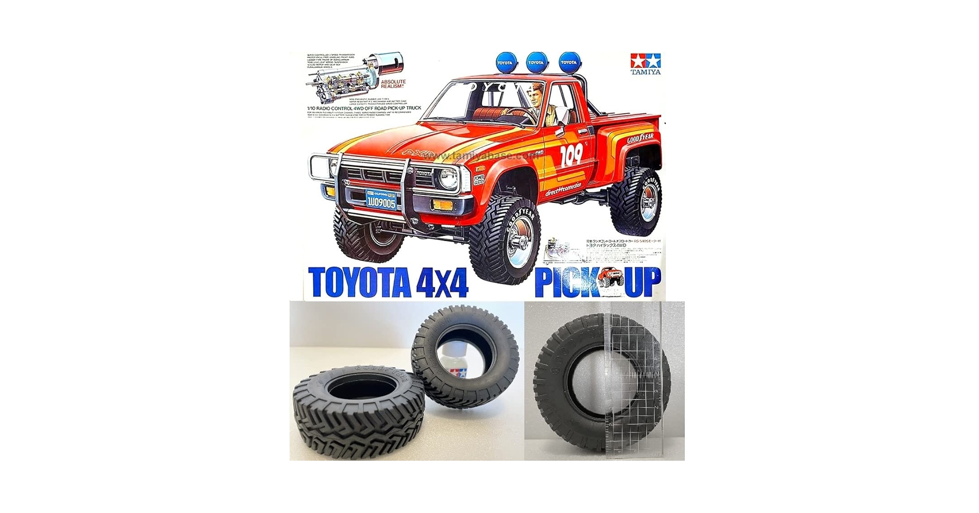 80年代◇タミヤ初代トヨタハイラックス 四駆ラジコン◇1/10スケール