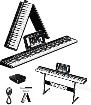 Amazon | TERENCE 電子ピアノ 88鍵盤 折りたたみ タッチレスポンス鍵盤