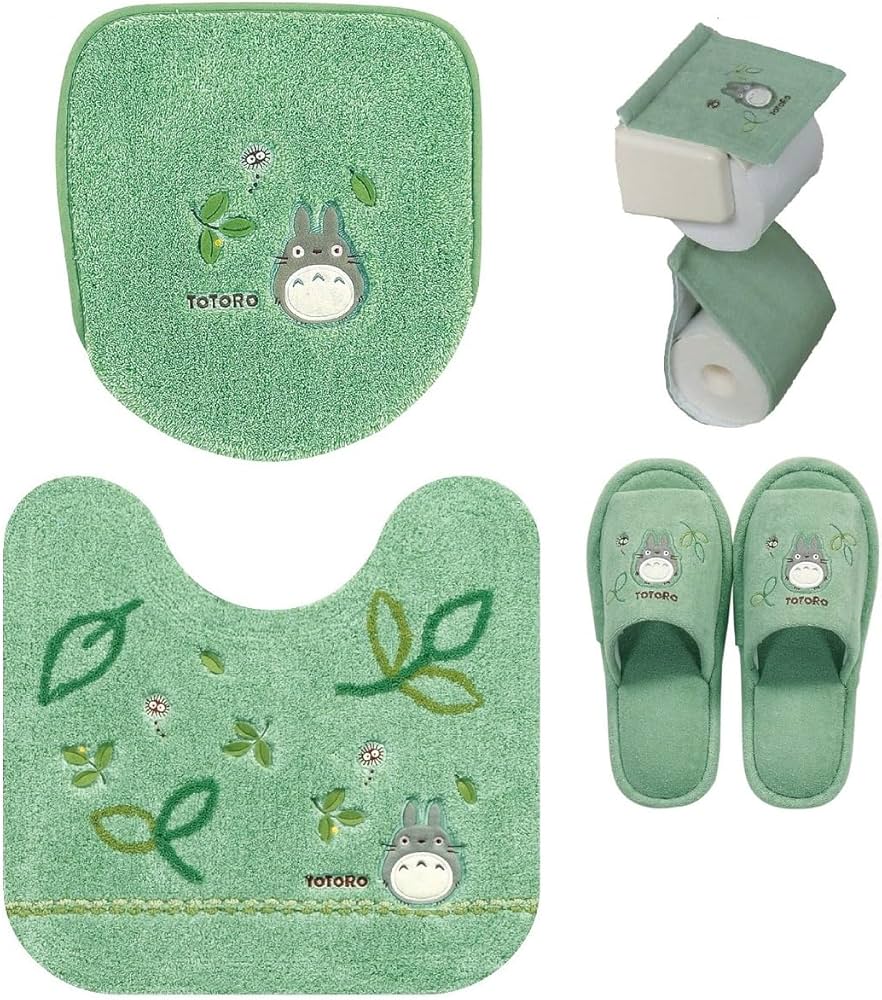 Amazon｜となりのトトロ トイレマット セット 4点 グリーン マルチ型