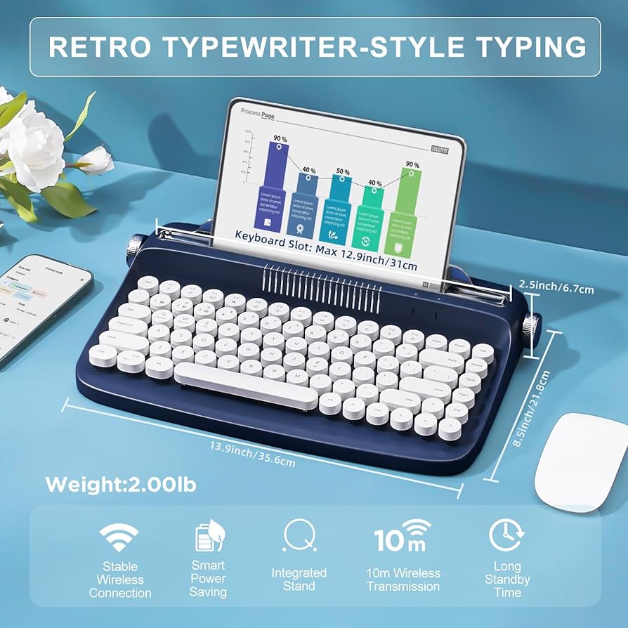 Amazon.com: YUNZII ACTTO B303 Wireless Typewriter Keyboard