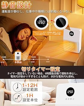 Amazon | ヒーター 壁掛け 人感センサー付き セラミックヒーター 【 2