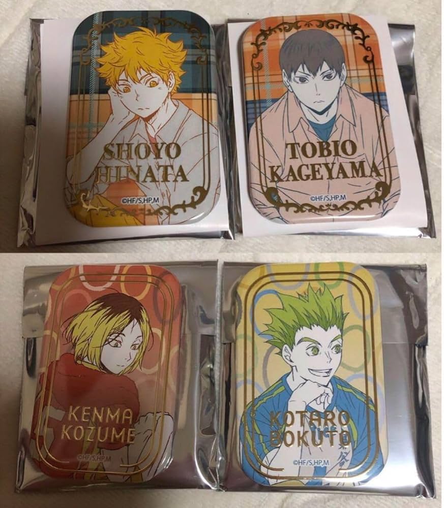 ハイキュー！！ スクエア缶バッジ BOX オフショット×カラー第一弾