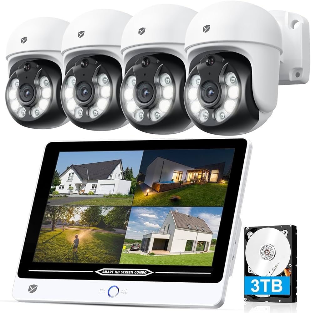 Amazon.co.jp: 【4K 360°全方位追尾】 YESKAMOO 防犯カメラ 屋外 800万