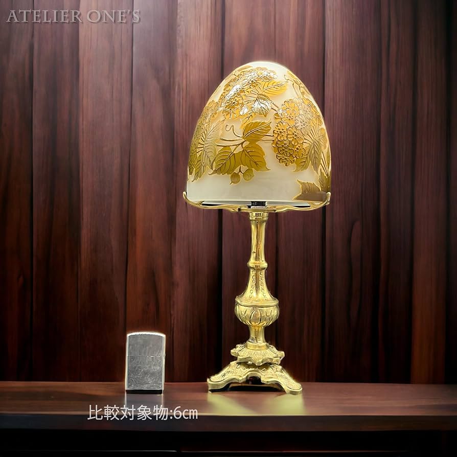 証明書付】高さ14cm 幅8cm エミールガレ ランプ カメオ彫 証明書付】高