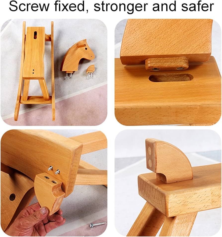 Amazon.co.jp: 小さな木製の馬 子供のロッキングホース ロッカーに乗る