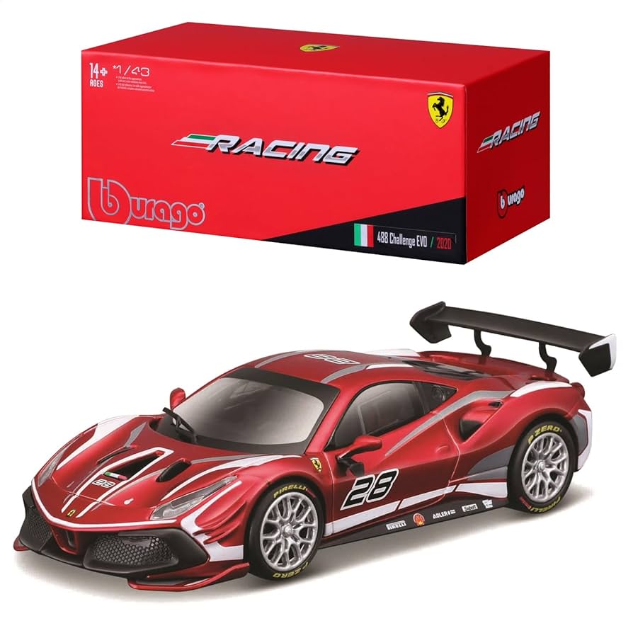 Amazon.com: Bburago B18-36309 Ferrari Racing 488 Challenge EVO
