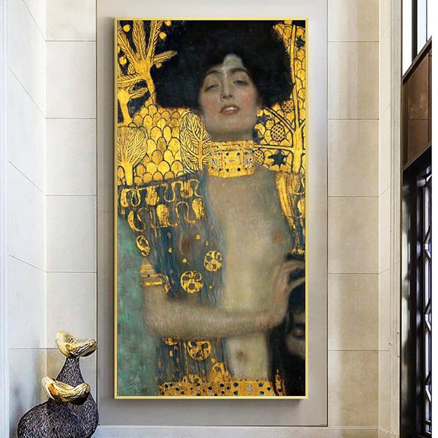 Gustav Klimt 愛の絵画 大きい金色フレーム Gustav Klimt 愛の絵画