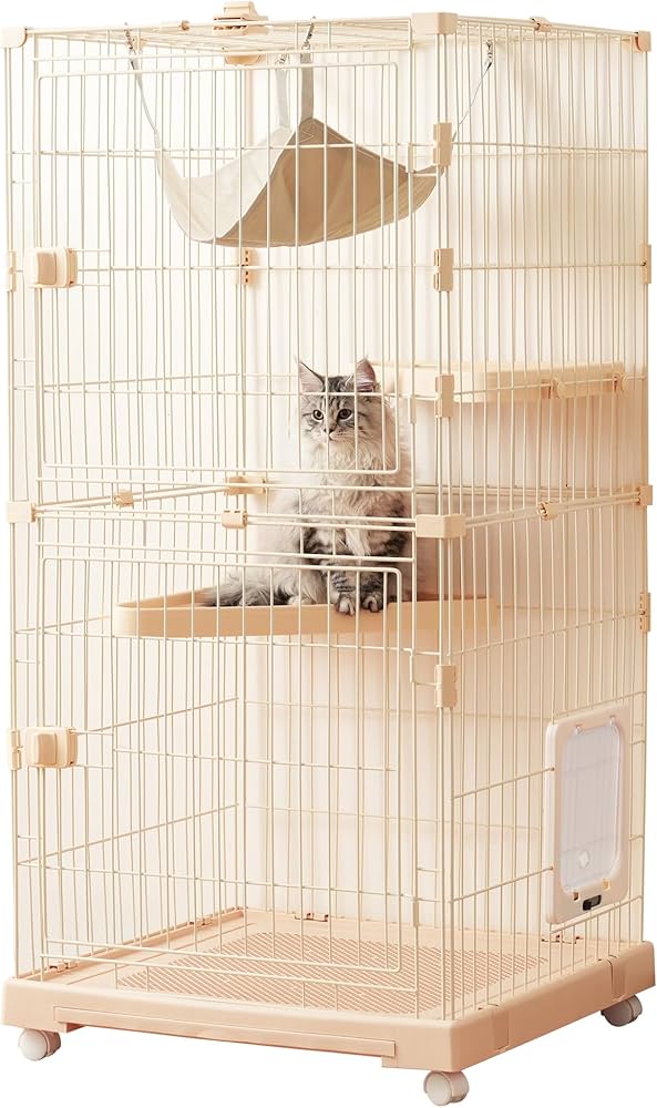 Amazon.co.jp: 【新色登場】BTM 猫 ケージ キャットケージ 2段 多頭