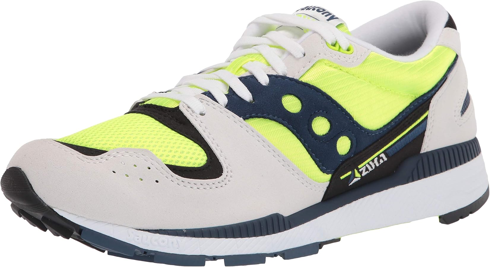 Saucony Originals Men's Azura Sneaker, White/Citron/Denim, 6 M US