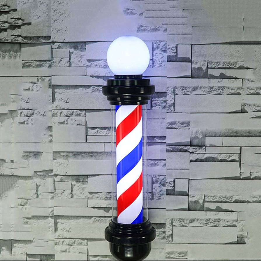 Amazon.co.jp: サインポール 理容 屋外，LEDバーバーポール - レッド