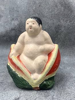 Amazon.co.jp: 土人形 桃太郎 ④ 郷土玩具 アンティーク 置物 時代物