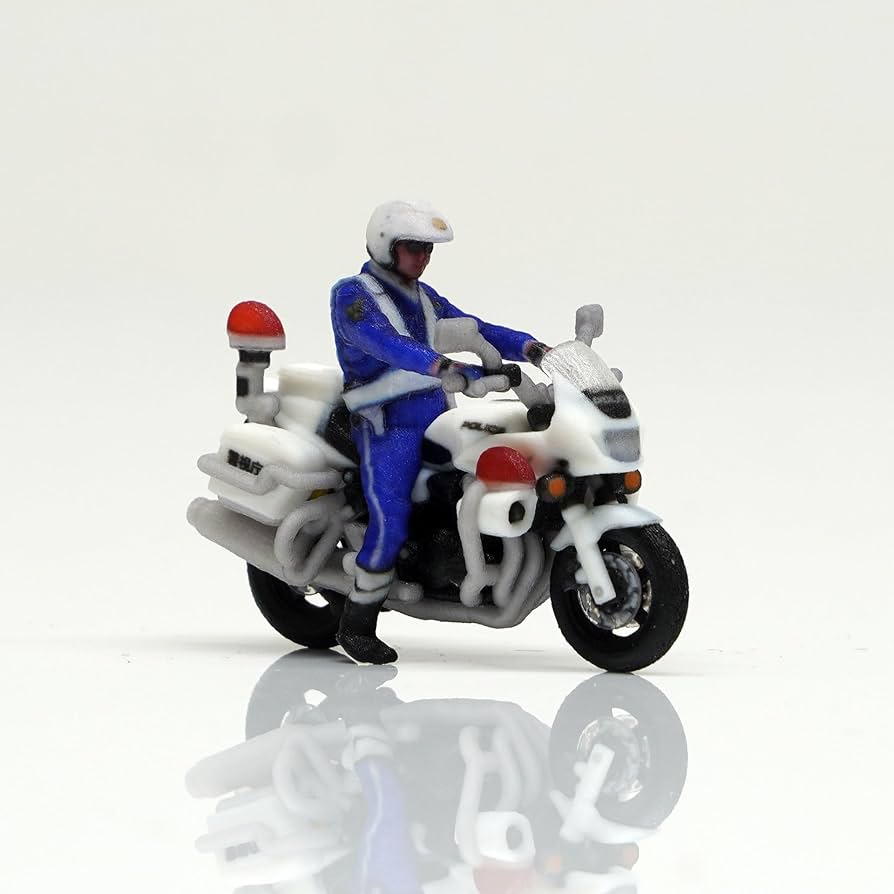 Amazon.co.jp: HT064-00002 modeleal 日本警察 1/64 白バイA隊員付