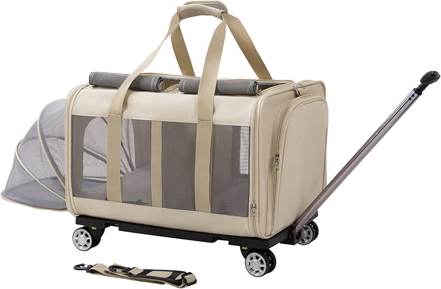 Amazon.co.jp: CHINSUKIDA 猫 2匹用 キャリー キャスター付き 2室