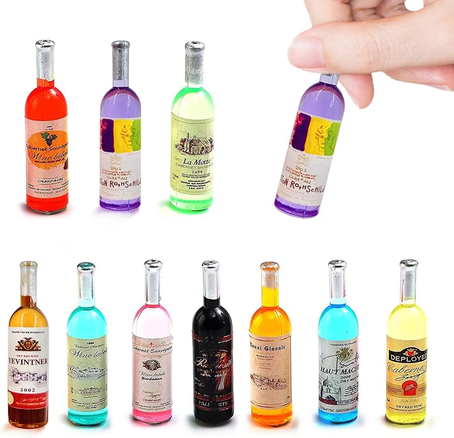Amazon.co.jp: 1:12スケール ミニミニチュアボトル ワインボトル