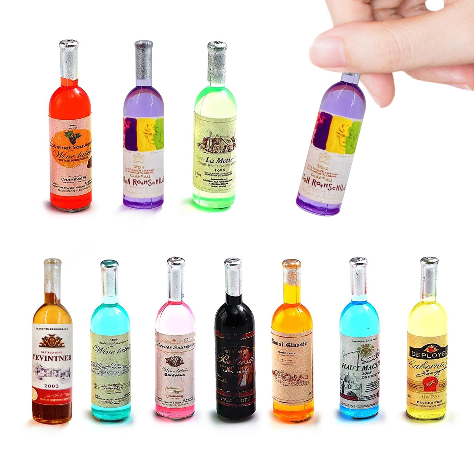 Amazon.co.jp: 1:12スケール ミニミニチュアボトル ワインボトル