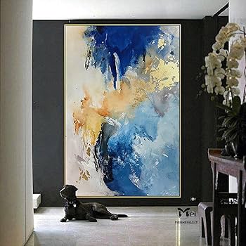 絵画 アート作品 LALAGUE 青と金 抽象画 絵画 アート作品 LALAGUE 青と