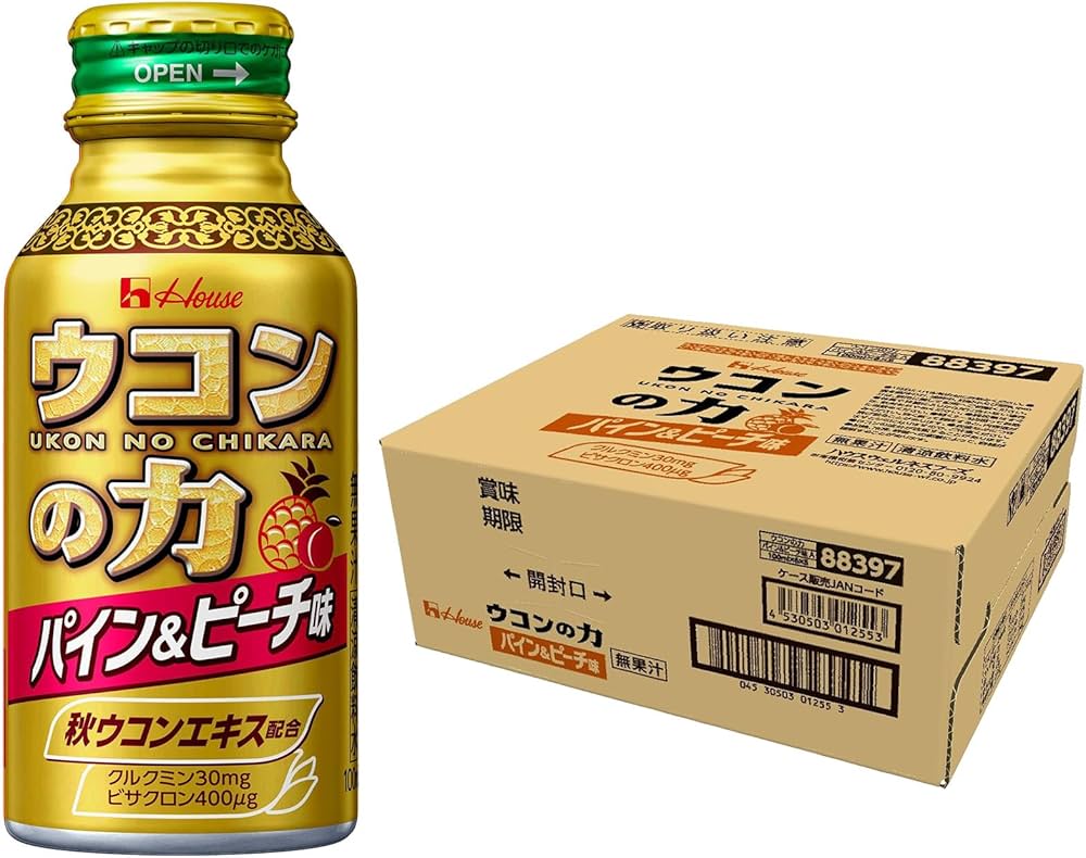 Amazon | ハウスウェルネスフーズ ウコンの力 パイン&ピーチ味 100ml