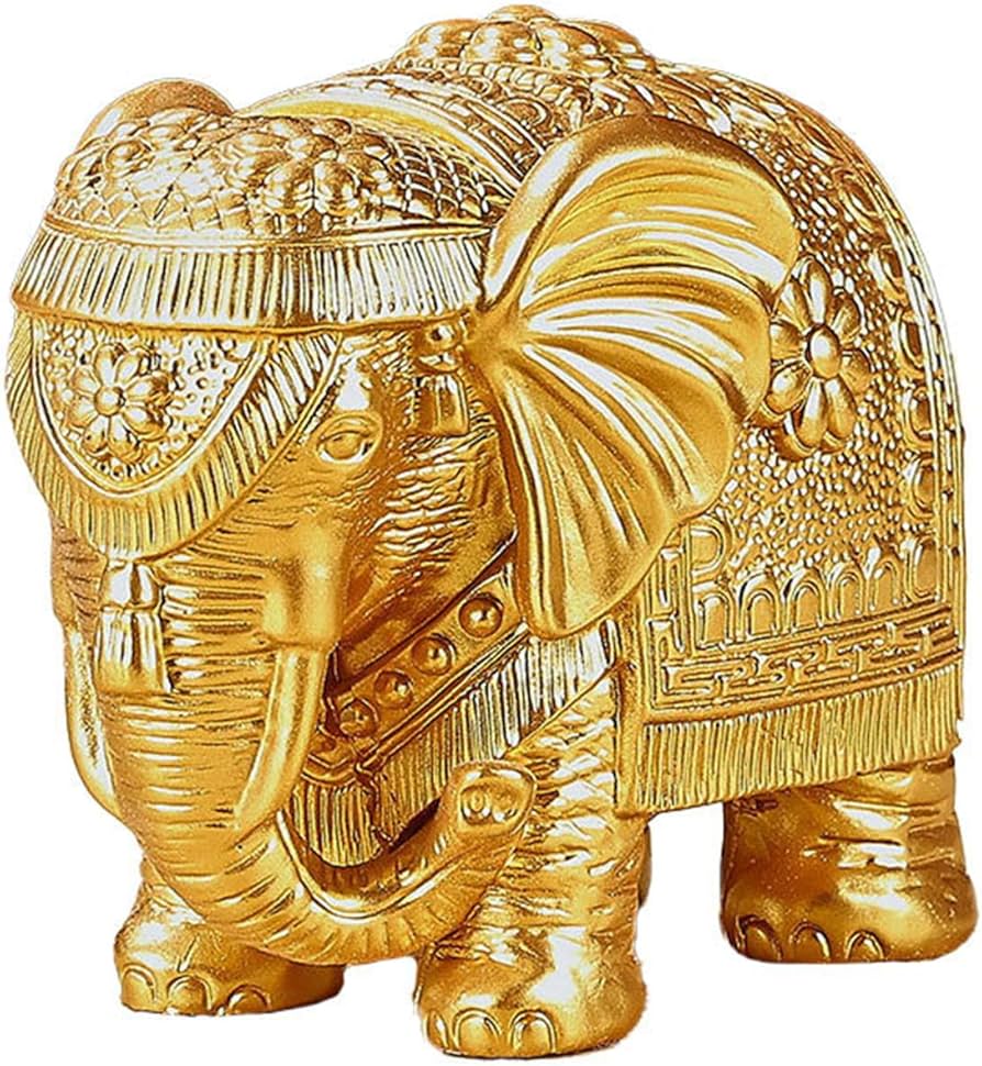 Amazon.co.jp: 象 置物 ゴールド 動物 置き物 ゾウの置物 風水グッズ