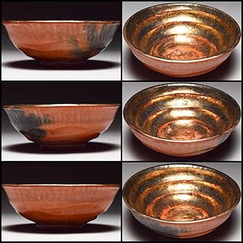 T821 嶋台茶碗 『金銀一双』『佐々木松楽 造』 共箱 茶道具 T821