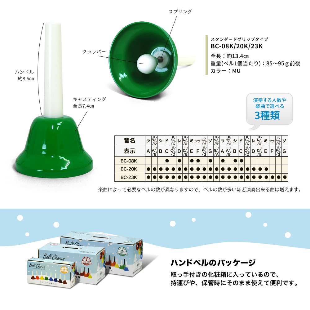 Amazon.co.jp: KC ベルコーラス (ハンドベル) 23音 セット BC-23K/MU