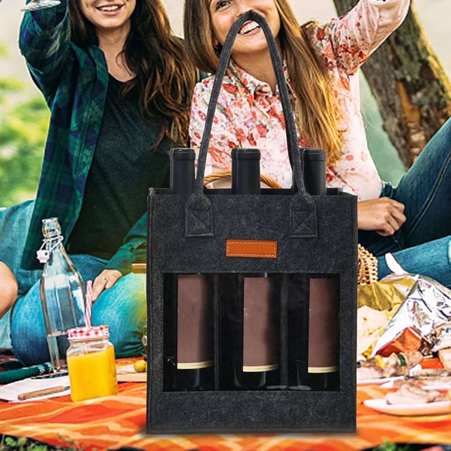 Amazon.co.jp: 6 ボトルワインキャリア、酒キャリアバッグ - ハンドル