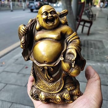 Amazon｜ミニ 仏像 七福神 置物 布袋 布袋様 風水 銅 (真鍮製) 高さ約
