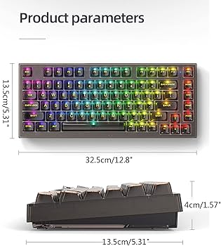 Amazon | X75 RGB 透明キーボード 2.4G 対応ゲーミング メカニカル