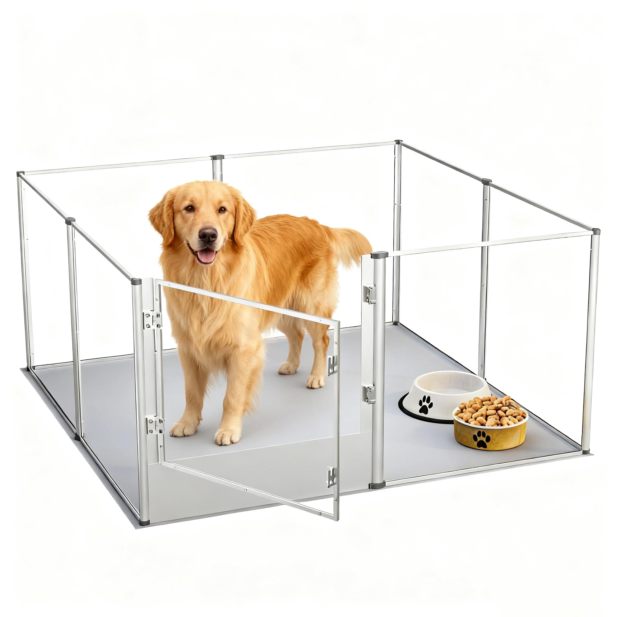 Amazon | BingoPaw 大型犬用サークル アクリル 透明パネル 中型犬 室内