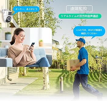 Amazon | GUOANVISION 二つ監視画面・パンチルト・夜間カラー 防犯