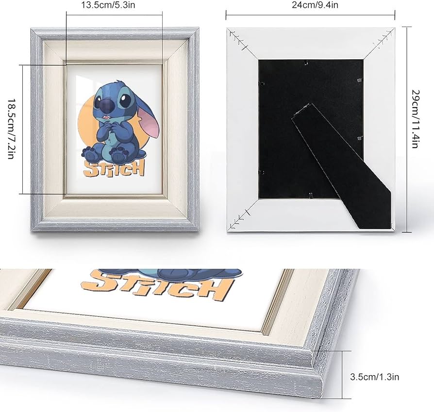 Amazon.co.jp: Stitch スティッチ7 フォトフレーム 木製 写真立て 木目