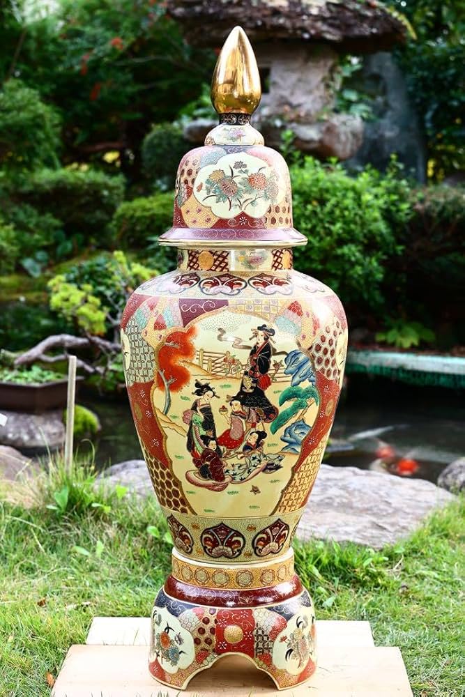 唐津焼 眉山窯 花瓶 耳付飾り壺 花器 インテリア 壺 工芸品 陶芸