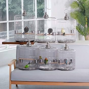 Amazon | 鳥かご・ケージ バード用品ステンレススチールラウンドバード