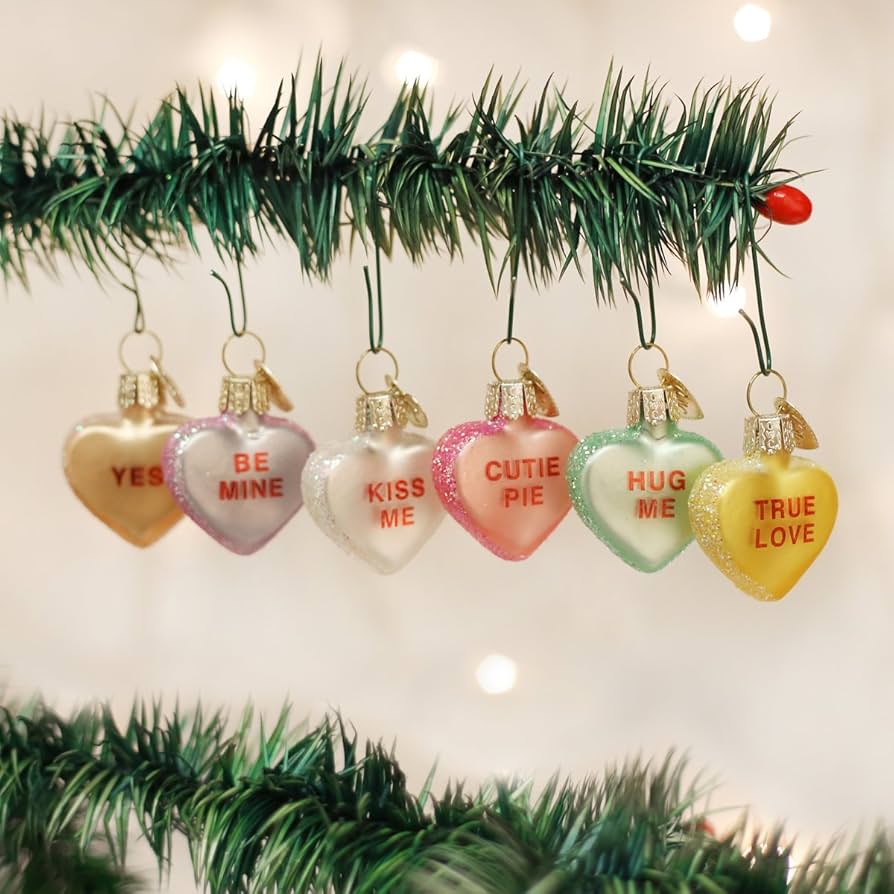 Amazon.com: Old World Christmas Conversation Hearts Candy Glass
