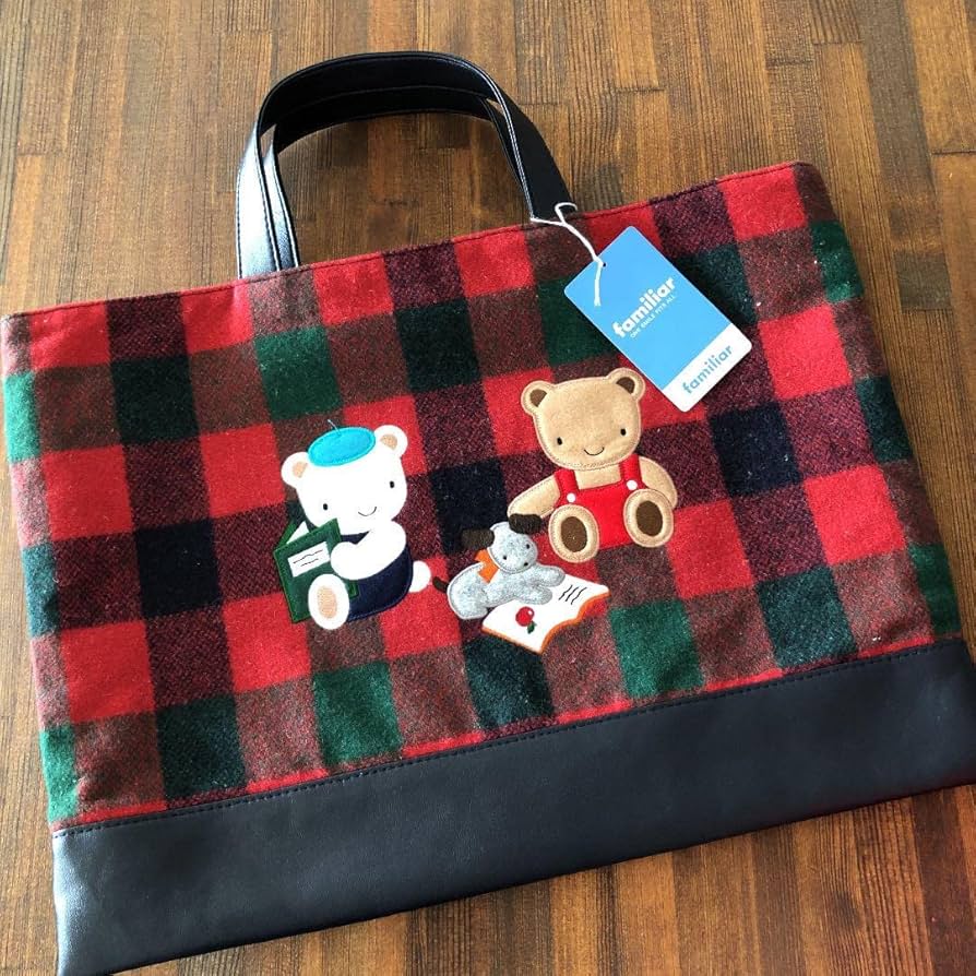 最終値下げ】【美品】familiar デニムバッグ チェック柄 デニムバッグ