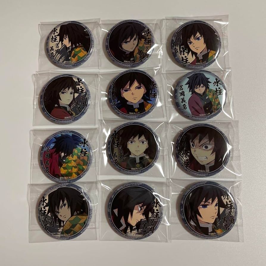 鬼滅の刃 冨岡義勇 ufotable Cafe 絵巻カフェ くじ引き缶バッジ 鬼滅の