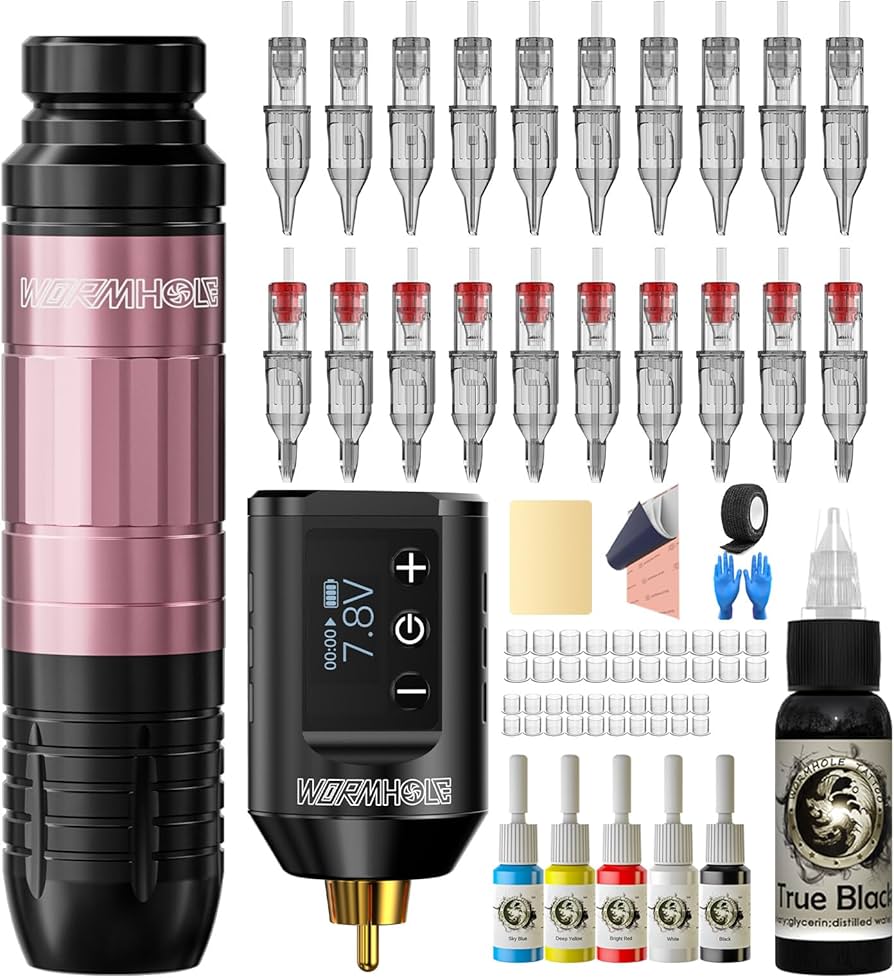 Amazon | ワームホール タトゥーガンキット ワイヤレスタトゥー マシン