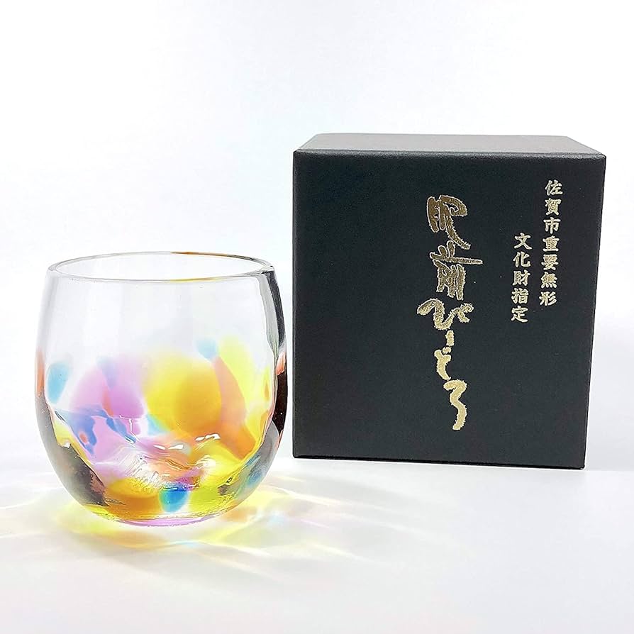 肥前びーどろ☆飾り皿 花器 大皿 日展作家 副島太郎作 金箔 レア 15万