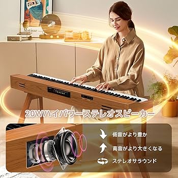 Amazon | TERENCE 電子ピアノ 88鍵盤 ハンマーアクション鍵盤 20W