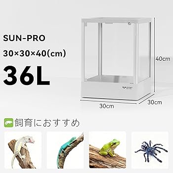 Amazon | ADVINCI 爬虫類飼育ケージ 30×30×40cm 36L 強化ガラス完全