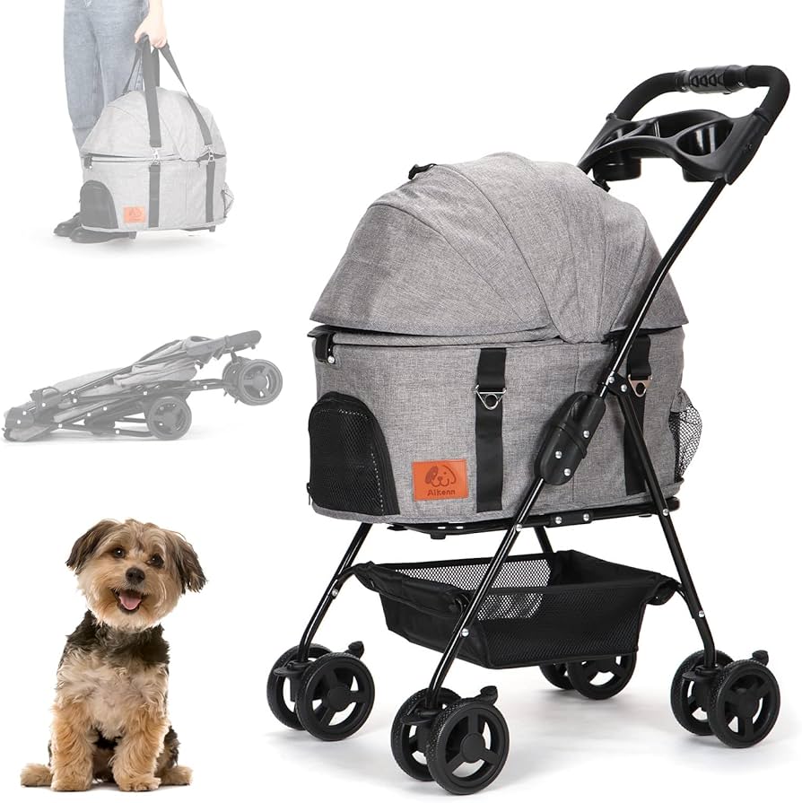 Amazon.co.jp: Aikenn分離式 ペットカート 4輪360°回転 折りたたみ 犬