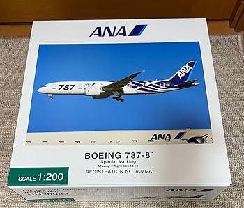 Amazon.co.jp: ANA ボーイング 787-8 特別塗装機 JA802A 1/200