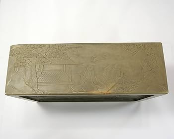 Amazon | 硯石 端渓硯 緑端 蘭亭硯 12吋 （300×195×100mm） | 硯