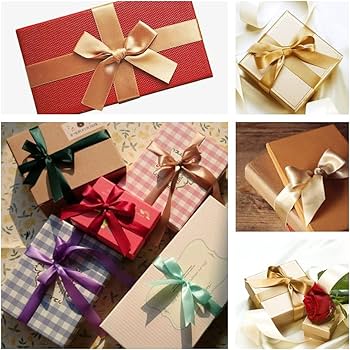 Amazon.co.jp: AHOMAME 25mm ゴールド リボン ラッピング 縦長22M