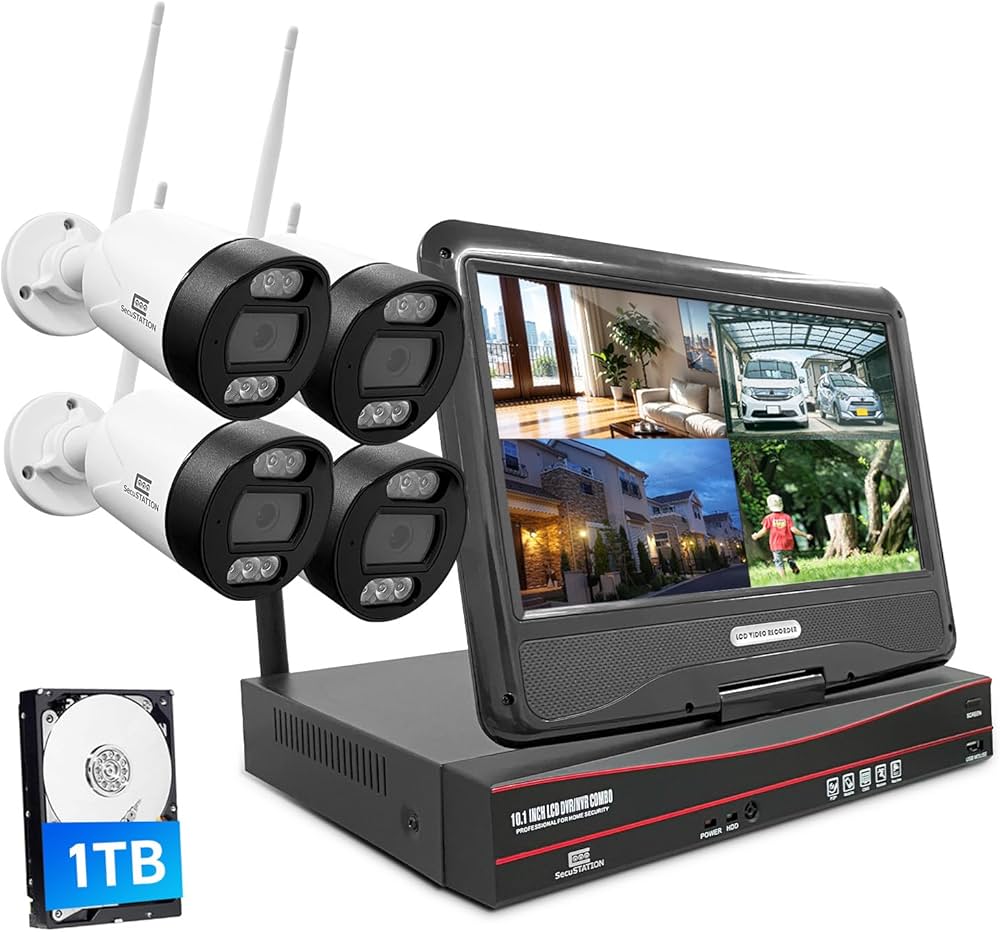 Amazon.co.jp: SecuSTATION 防犯カメラ ワイヤレス 4台 セット 10