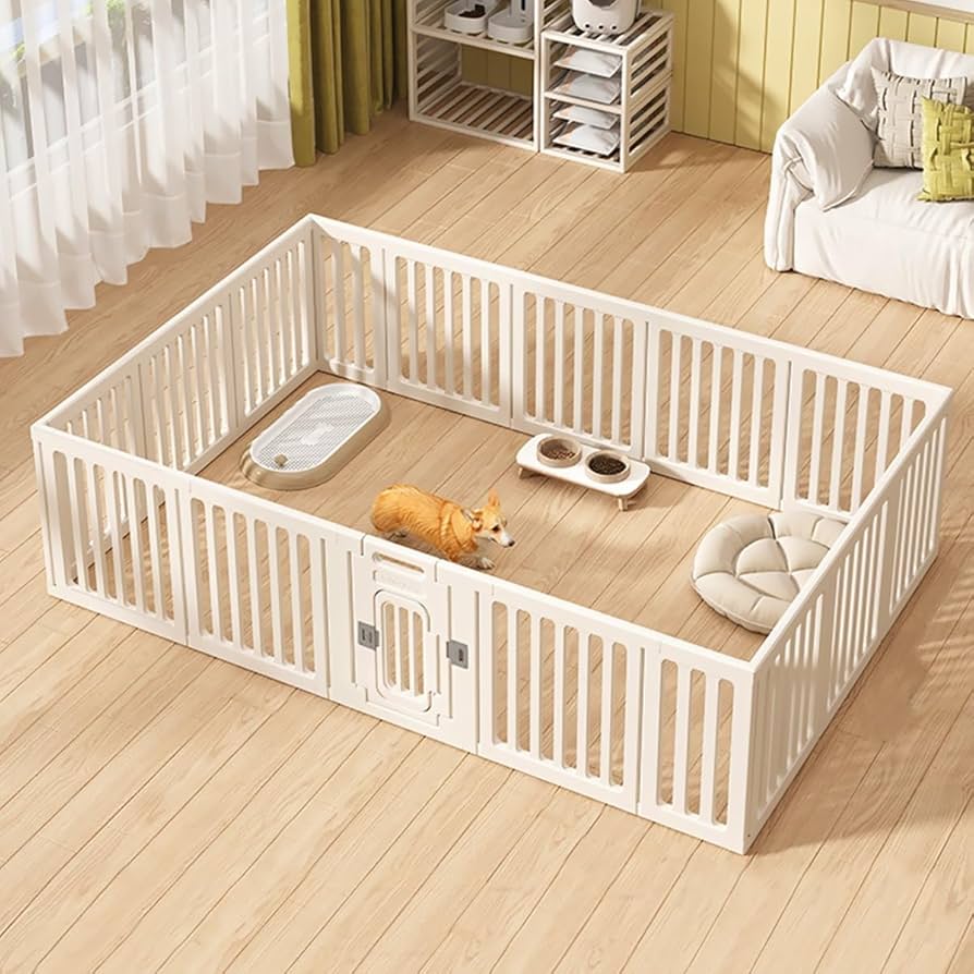 Amazon.co.jp: ペットフェンス ペット サークル 中大型犬用 全成長期